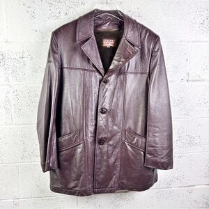 Vintage Purple Leather Men's Jacket